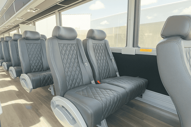 interior of Coach Bus Amarillo charter bus